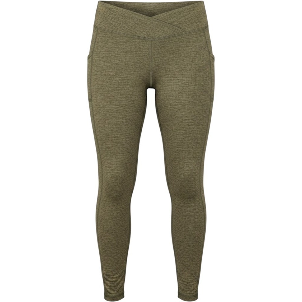 Motherhood Maternity Yoga Pants Size L Green Full Length Crossover Waist Pockets
